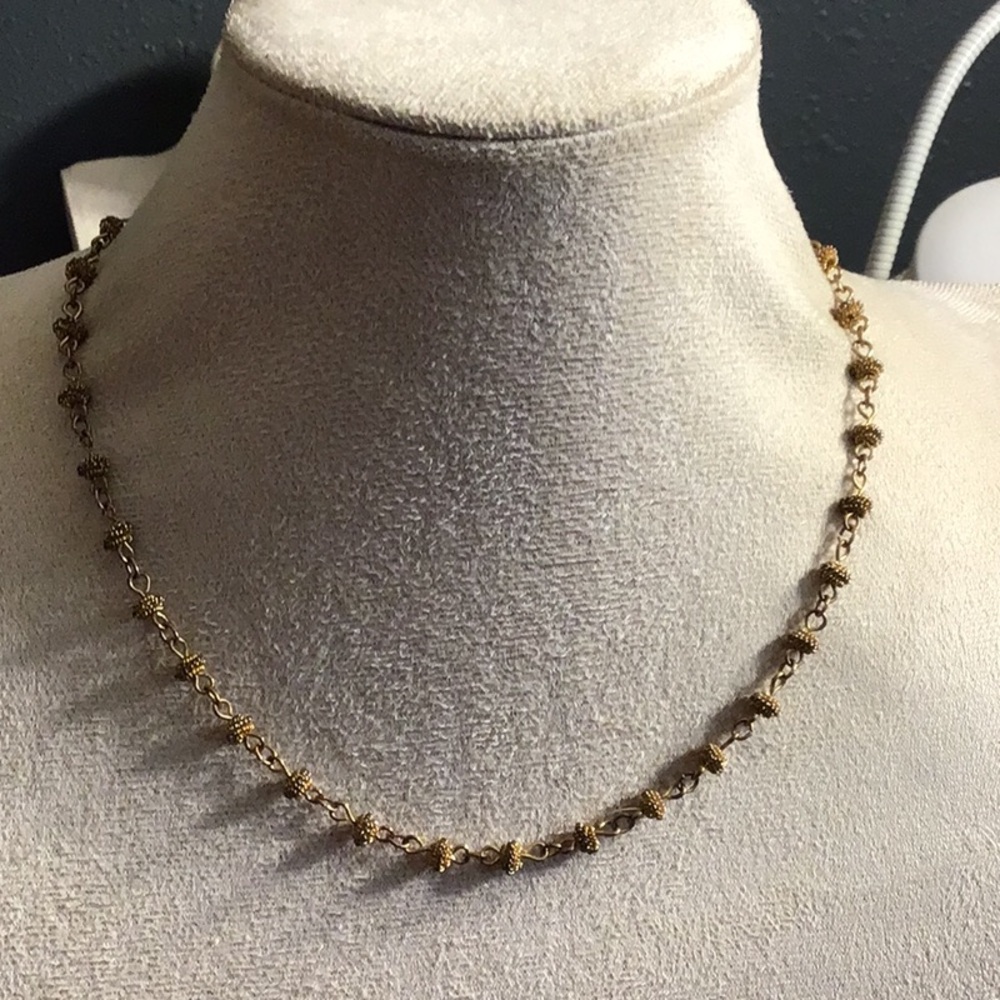 PH Gold tone vintage Necklace Elegant Beaded Design
